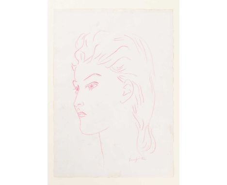 AFTER LEONARD TSUGUHARU FOUJITA (1886-1968)20TH CENTURYTwo drawings, both pencil on paper, one in pink with the three-quarter
