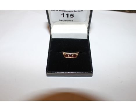 A 9ct gold ruby set ring 