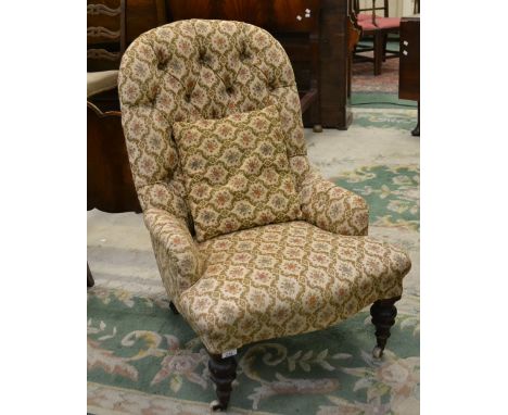 A Victorian button back nursing chair 