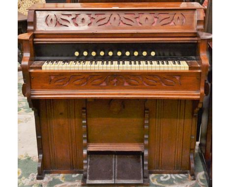 A floor standing harmonium, S Churchill, 66 Park Street, Bristol, 114cm wide