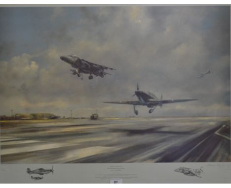 Roderick Lovesey, Fifty Years On, The Hurricane to the Harrier, RAF Wittering, limited edition print, 76/850