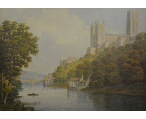 A print, Durham Cathedral from the River