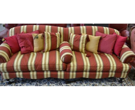 A large scroll arm sofa, 255cm wide