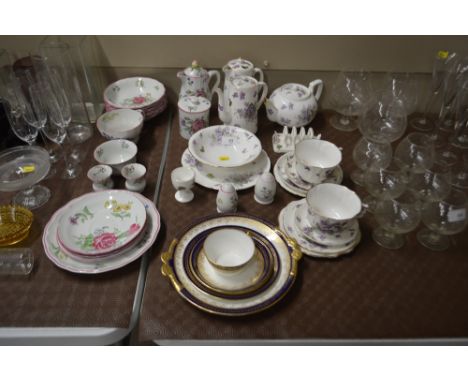 A quantity of various decorative teaware and bowls to  include Hammersley &amp; Co., Copeland Spode etc.