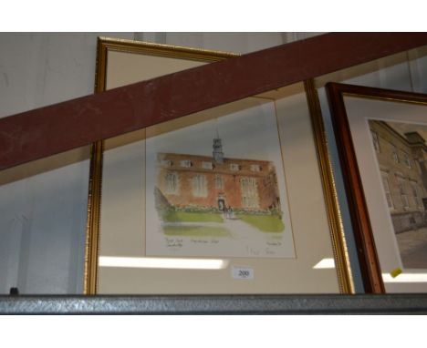 Sir Hugh Casson, pencil signed print of Cambridge 