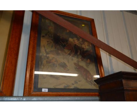 A large maple framed coloured print, after Arthur J Elsley 1898