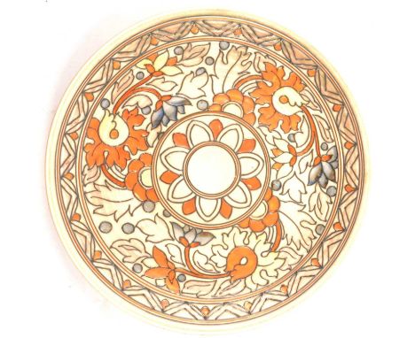 Charlotte Rhead for Crown Ducal, 'Ankara' design charger, pattern 5893, 32cm diam.