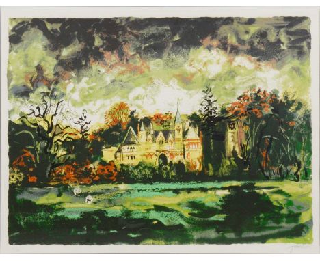 John Piper, Ettington Park, signed and numbered in pencil 26/75, silkscreen,image 51.5cm x 69cm,mounted and framed 79cm x 94.