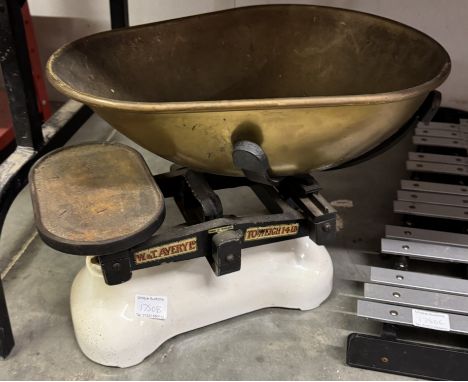 A set of Avery scales with brass pan