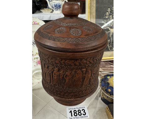 A Greek terracotta tea caddy