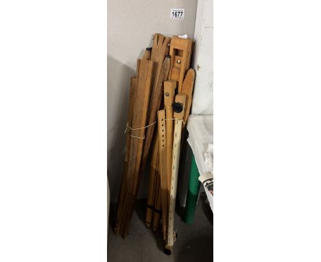 2 Wooden easels &amp; an embroidery frame