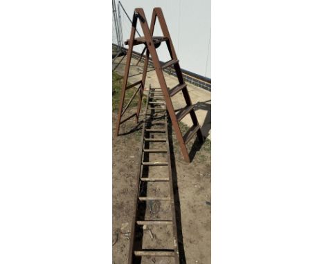 A wooden step ladder &amp; 1 other