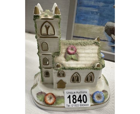 A Coalport ceramic village church