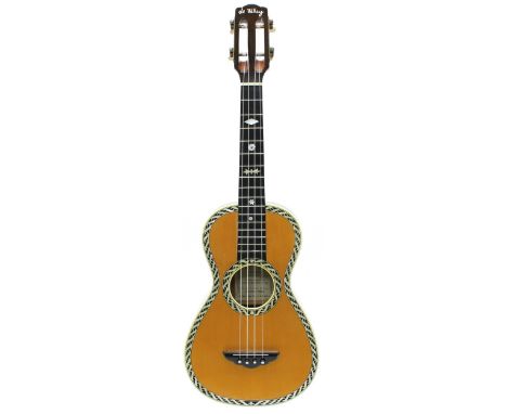 Rare A. de Vekey &amp; Son longscale style 4 ukulele labelled the 'de Vekey' ukulele (Foreign, Style 4, Specially designed fo