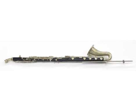 Selmer ebonised basset/alto clarinet, ser. no. P145, with aluminium horn, case