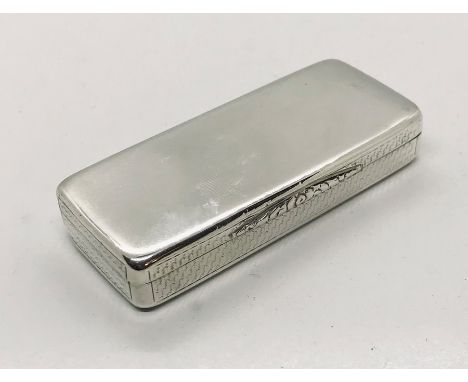A Nathaniel Mills engine turned snuff box, hallmarked 1837