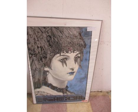 A framed Rob Jones commemorative screen print of Jack White's concert at Hammersmith Apollo on the 22 June 2012. With support