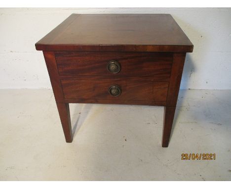 A mahogany converted commode with lift up lid. 