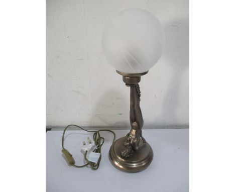 An Art Deco style lamp, the stem formed as a nude lady