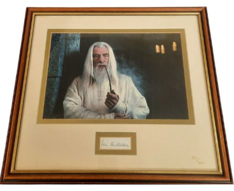 Sir Ian McKellen signature piece with colour photo as Gandalf Wizard in The Hobbit and Lord of The Rings franchise Limited 51