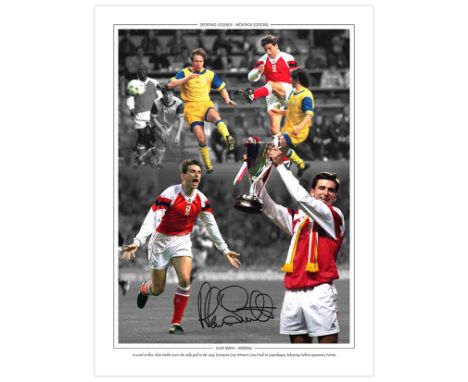 Autographed ALAN SMITH 16 x 12 montage-edition : A montage of images depicting ALAN SMITH's moment of glory for Arsenal in th