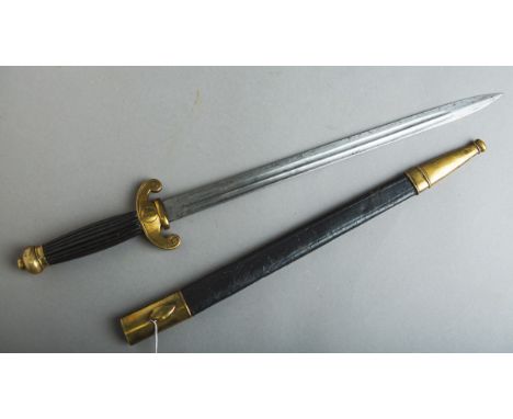 Reichslande Elsaß-Lothringen Feuerwehrseitengewehr, blanke Klinge m. Doppelhohlkehle, ohneHerstellerzeichen, schwarzer Kunsts
