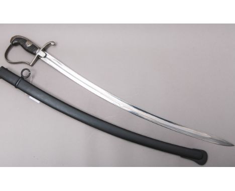 Preußischer Kavalleriesäbel Modell 1811, Klingenrücken gestempelt "W15", komplett m.Scheide, Klinge unbenutzt, diese noch in 