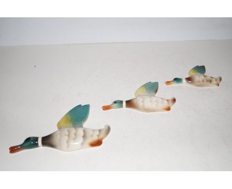 3 ceramic graduating ducks