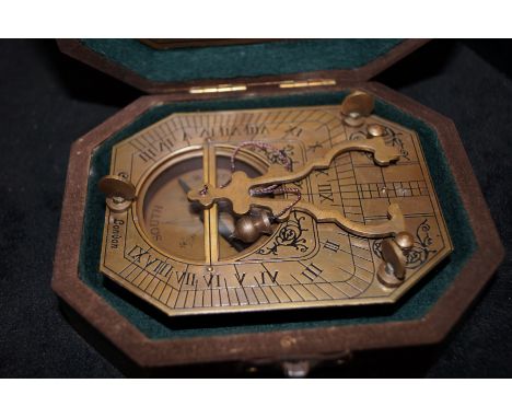 Brass Boxed Sundial Compass (Cox London)