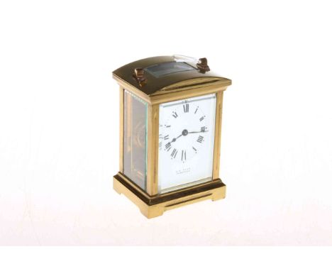 Gilt brass carriage clock.