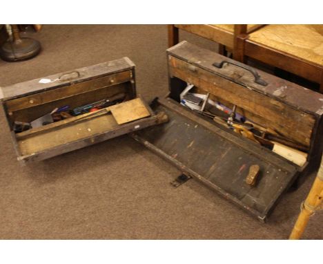 Two joiners tool boxes and tools.