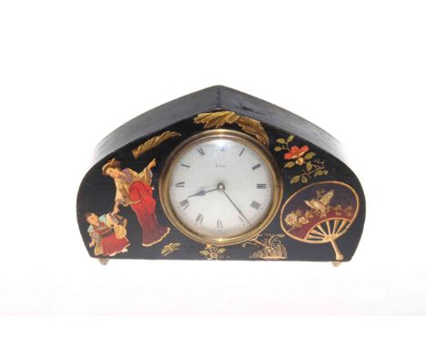 Chinoiserie decorated eight day mantel clock.