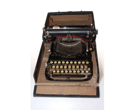 A vintage Corona portable typewriter.