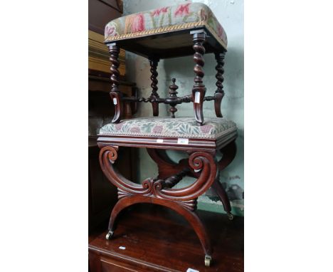 Two Victorian rosewood piano stools. 