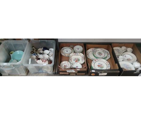 Five boxes of assorted china to include Spode &amp; Poole etc. 