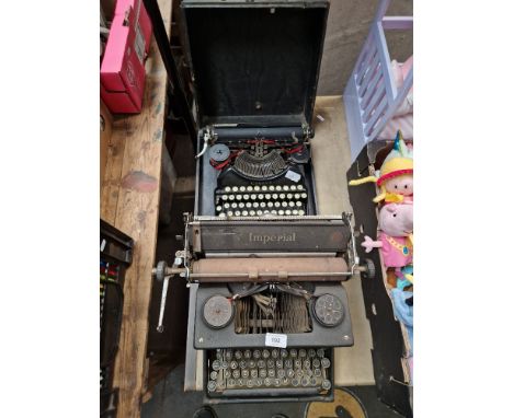 A vintage Corona portable typewriter and an Imperial typewriter 