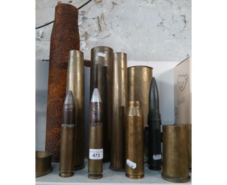 A collection of WWII era shells and shell cases (12 pieces)