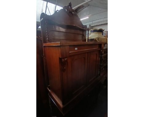 A mid 19th century mahogany chiffonier and a bedding box.