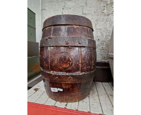 A 9 gallon wooden beer barrel marked Magee Marshall, Bolton