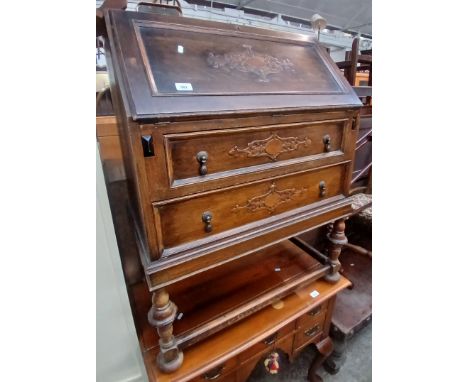 An oak bureau. 