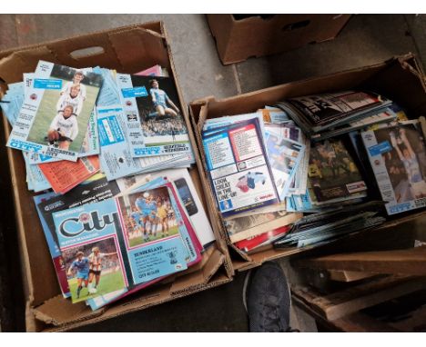 A collection of football programmes, mostly Manchester City, 1970s onwards.