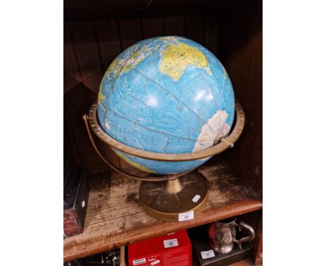 A large globe on stand 