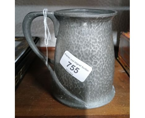 A Tudric pewter tankard design by Archibald Knox 