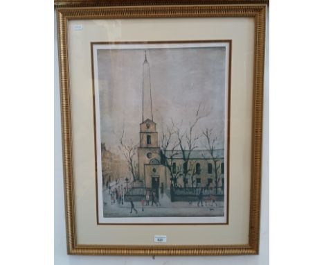 After Laurence Stephen Lowry (British, 1887-1976), 'St Lukes Church', limited edition print, 55/1500, published by Grove Fine