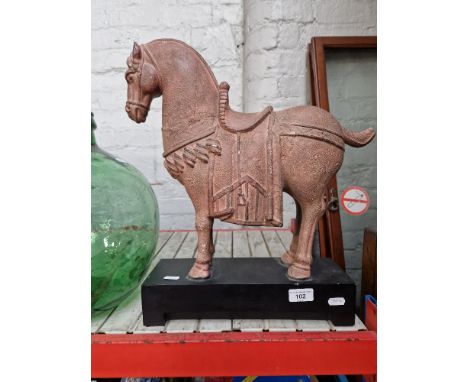 A ceramic horse ornament, height 47cm.