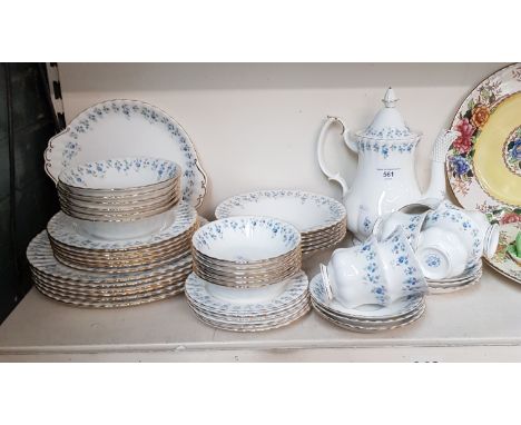 Royal Albert â€˜Memory Laneâ€™ dinner and teaware for six people.  Includes dinner plates, 8 inch plates, soup plates, bowls,