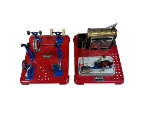 Mamod live steam Steam Engine No. SP4 and Workshop accessory No. WS1 including grinder, polisher, hammer, etc., generally goo