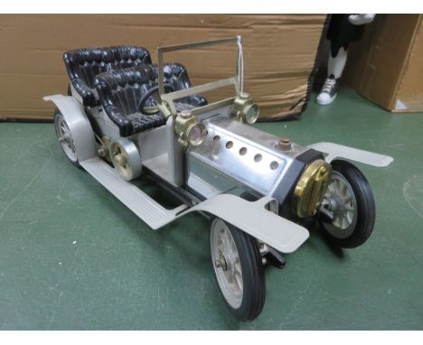 Mamod live steam 4-Seater Limousine silver-grey and black seats No. 1403, has been fired, generally excellent to good plus, w