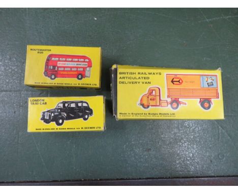Budgie Toys trio, generally excellent to good plus in good or better boxes, with British Railways Scammell Scarab No. 238, Lo