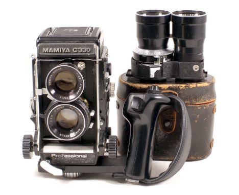 Mamiya C330 TLR with 80mm & 180mm Lenses & Grip. Mamiya C330 medium format TLR with 80mm f2.8 Sekor standard lens (condition 